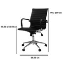 Ver imagem 4 de Cadeira Escritório Giratória Baixa Diretor Esteirinha Anm04d Anima Pu Preto Base Rodízio Cromado