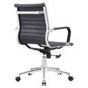 Ver imagem 3 de Cadeira Escritório Giratória Baixa Diretor Esteirinha Anm04d Anima Pu Preto Base Rodízio Cromado