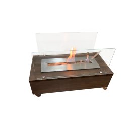 Lareira Ecológica 60 Cm Inox Etanol Álcool Rodízios Vidros Aquecedor - 6