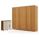 Ver imagem 1 de Guarda Roupa Casal Evo 6 Portas Cinamomo com Cômoda São Paulo 6 Gavetas 2 Portas Cinamomo Off-White