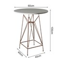 Ver imagem 2 de Jogo Mesa Bistrô Eames Branca 60Cm 3 Banquetas Vermelha Base Ferro Cobre - Cor: Branco