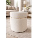 Ver imagem 1 de Puff Cinta Superior Dourada em Tecido Boucle/ Palha