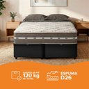 Ver imagem 6 de Cama Box Baú Queen Bipartido Preto + Colchão Molas Ensacadas Zidi Miami 158x198x64cm