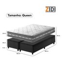 Ver imagem 5 de Cama Box Baú Queen Bipartido Preto + Colchão Molas Ensacadas Zidi Miami 158x198x64cm
