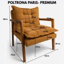 Ver imagem 2 de Poltrona em Madeira Maciça Confortável Sala Design Elegante Estofado Boucle Estilo Sofisticado
