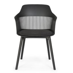 Conjunto Mesa de Jantar Redonda Talia Amadeirada Preta 120cm com 4 Cadeiras Marcela - Preto - 4