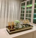 Ver imagem 3 de Bandeja Retangular Bronze Espelhada Decoração 50x25