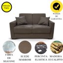 Ver mais imagens de Sofá 2 Lugares Sala de Estar Recepção Suede Marrom Escuro