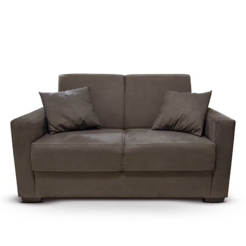 Sofá 2 Lugares Sala de Estar Recepção Suede Marrom Escuro