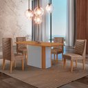 Ver imagem 1 de Mesa de Jantar Isadora 120cm Tampo Mdf Laminado com 4 Cadeiras Safira