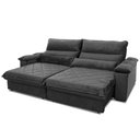 Ver imagem 5 de Sofá Retrátil Reclinável Grécia 2,10m Suede Velut Cinza Molas no Assento - King House
