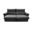 Ver imagem 4 de Sofá Retrátil Reclinável Grécia 2,10m Suede Velut Cinza Molas no Assento - King House