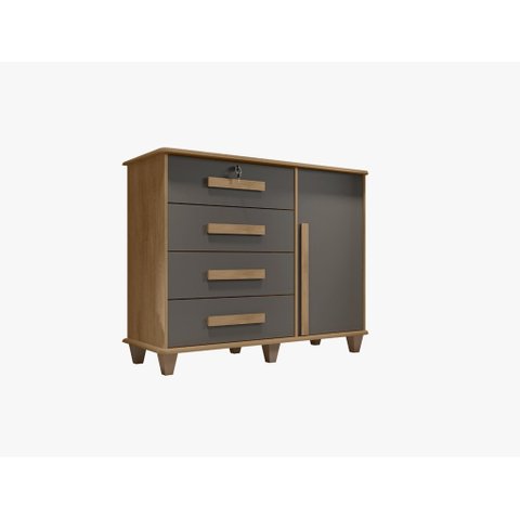 Cômoda Com Sapateira Grécia RV Cinamomo Grafite