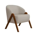 Ver imagem 1 de Poltrona Decorativa 71cm Mega Linho Camurça Off White - Sallar Home