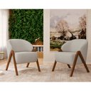 Ver imagem 2 de Poltrona Decorativa 71cm Mega Linho Camurça Off White - Sallar Home