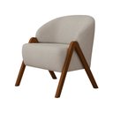 Ver imagem 6 de Poltrona Decorativa 71cm Mega Linho Camurça Off White - Sallar Home