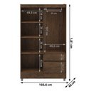 Ver imagem 2 de Guarda Roupa Solteiro 4 Portas 2 Gavetas Exemplar Plus - Imbuia Rústico