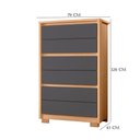 Ver imagem 3 de Guarda Roupa Solteiro Vivacce 04 Portas com Espelho e Cômoda Unno Freijo Titanium - Móveis Albatroz