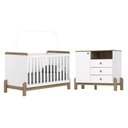 Ver imagem 1 de Jogo de Quarto Infantil Ternura com Cômoda e Berço Branco/jequitibá - Móveis Henn
