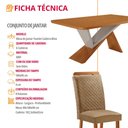 Ver imagem 7 de Mesa de Jantar Yasmin 180 cm Tampo MDF Laminado Canto Copo com 6 Cadeiras Aline