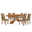 Ver imagem 2 de Mesa de Jantar Yasmin 180 cm Tampo MDF Laminado Canto Copo com 6 Cadeiras Aline