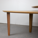 Ver imagem 5 de Kit 2 Peças com Mesa de Centro Maior e Menor MDF Pés em Madeira Maciça Brisa Marrom