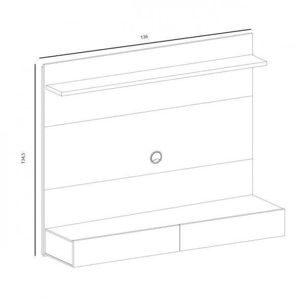 Painel para TV até 55 Polegadas Espelho e LED Moscou Espresso Móveis - 3