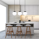 Ver imagem 4 de Luminária Lustre Pendente 215cm Jabuticaba Globo Vidro 15cm Metal Teto Gimpo Pj15:preto