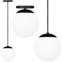 Ver imagem 1 de Luminária Lustre Pendente 215cm Jabuticaba Globo Vidro 15cm Metal Teto Gimpo Pj15:preto