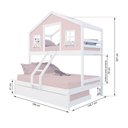 Ver imagem 3 de Treliche Casal/ Solteiro Casinha Dos Sonhos Madeira Maciça Rosa/ Branco Megamobilia