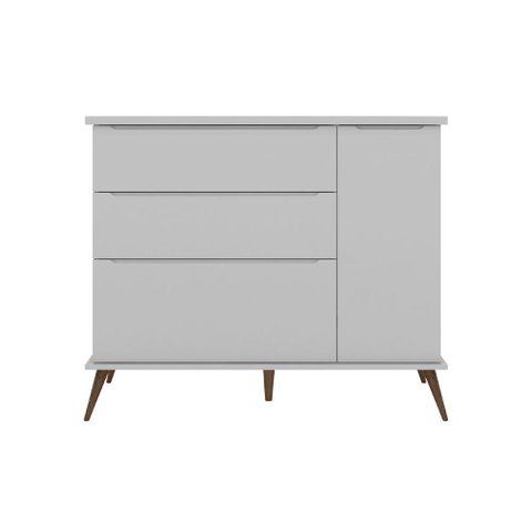 Cômoda Infantil Tina 110cm 100% Mdf Cinza Semi Brilho - Sallar Home