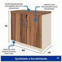 Ver imagem 6 de Armário Baixo com 02 Portas – 0,80×0,74×0,45m Nogal Sevilha/Branco – 34311
