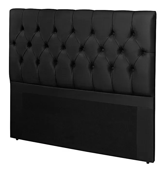 Cabeceira Estofada Cama Box Casal Milão Suede Preto 1,40cm - IS DECOR