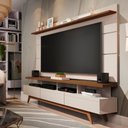 Ver imagem 1 de Rack com Painel para TV 70" Sala Vivare Wood 1,80 Giga Móveis:OffWhite/Freijó