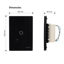 Interruptor Inteligente Wi-fi 1 Botão Alexa Preto Margirius Cor:preto - 4