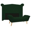 Ver imagem 1 de Kit Cabeceira 140 cm Suede + Calçadeira Madrid Verde