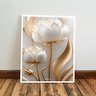 Kit 3 Quadro Decorativo Sala Flores Tulipas Brancas Gold 4k Qualidade Premium 28x20cm - 5