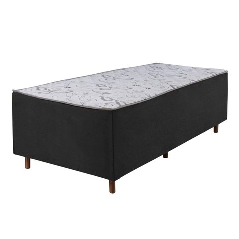 Cama Box Solteiro Conjugada D28 188x88x48 Colchoart Preto