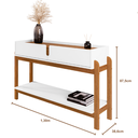 Ver imagem 7 de Aparador Buffet para Sala de Jantar e Estar Lizz 2 Gavetas e Pés Madeira Maciça Casa D