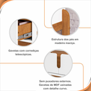 Ver mais imagens de Aparador Buffet para Sala de Jantar e Estar Lizz 2 Gavetas e Pés Madeira Maciça Casa D