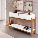 Ver imagem 1 de Aparador Buffet para Sala de Jantar e Estar Lizz 2 Gavetas e Pés Madeira Maciça Casa D