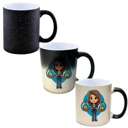 Caneca Mágica Glitter Muda de Cor Y2 Mulher Advogada Desenho - 1