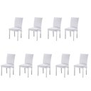 Ver imagem 1 de Kit 9 Cadeira para Sala de Jantar-assento Sintético Branco