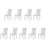 Kit 9 Cadeira para Sala de Jantar-assento Sintético Branco - 1