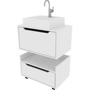 Ver imagem 1 de Kit Balcão e Gabinete de Banheiro com Cuba 1 Porta 1 Gaveta Branco