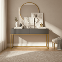 Ver imagem 1 de Aparador Eros 110cm com Base Metálica Estilo Industrial Resistente e Moderno para Sala Estar:cinza/d