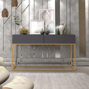 Ver imagem 3 de Aparador Eros 110cm com Base Metálica Estilo Industrial Resistente e Moderno para Sala Estar:cinza/d
