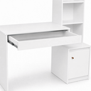 Ver imagem 4 de Escrivaninha com 3 Prateleiras 1 Gaveta 1 Porta Ágata Home Office - Branco
