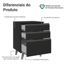Ver imagem 4 de Balcão de Cozinha 60 cm 3 Gavetas com Pés Preto Nice Madesa