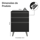 Ver imagem 3 de Balcão de Cozinha 60 cm 3 Gavetas com Pés Preto Nice Madesa